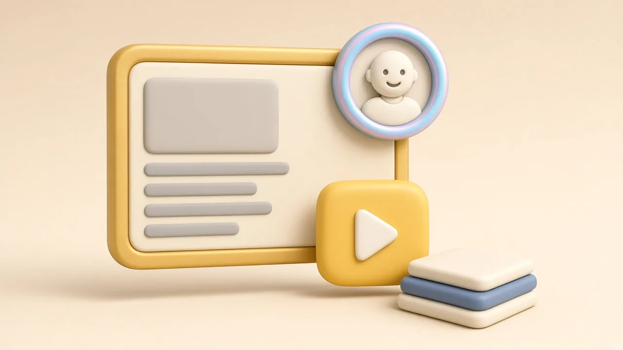A circular camera bubble overlapping the corner of a lesson screen